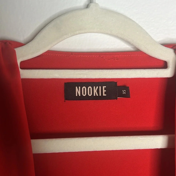 Nookie Dasha Deep Plunge Bodysuit in Fiery Red Size XS - Picture 7 of 9